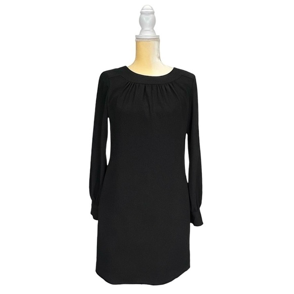 Trina Turk Dress Size 2 Long Sleeved Knee Length Scoop Neck Black - Picture 1 of 11